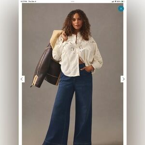 Pilcro White Eyelet Blouse